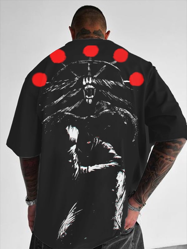 Men's White Beard Crew Neck Short Sleeve T-Shirt