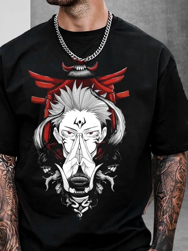 Men's White Beard Crew Neck Short Sleeve T-Shirt