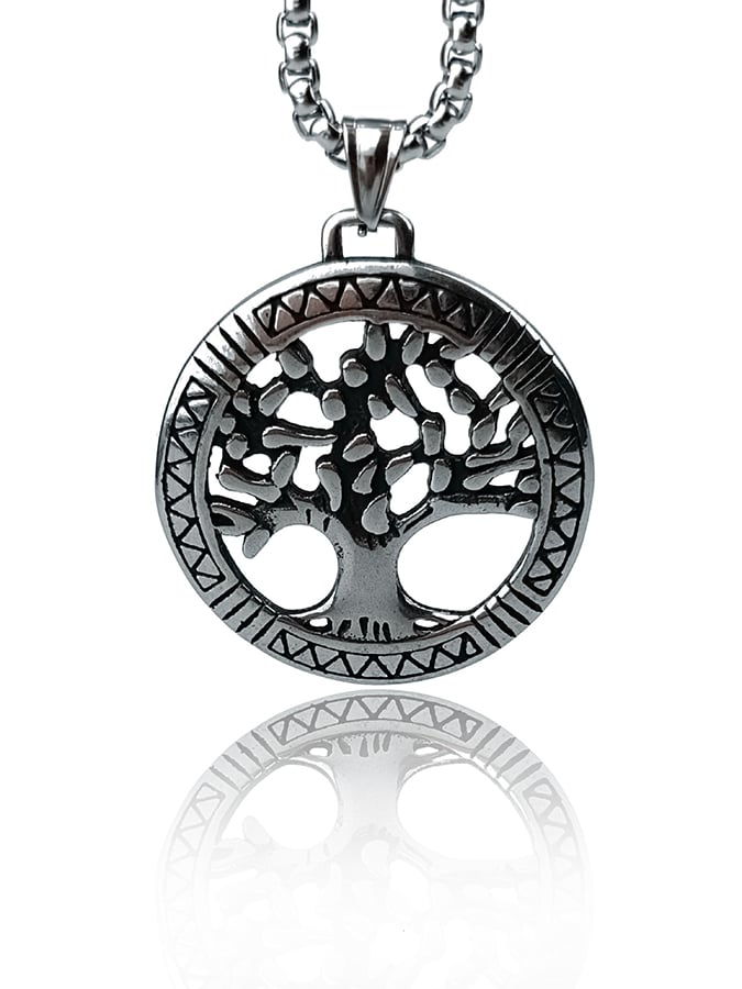 Men's Vintage Viking Tree of Life Pendant Necklace