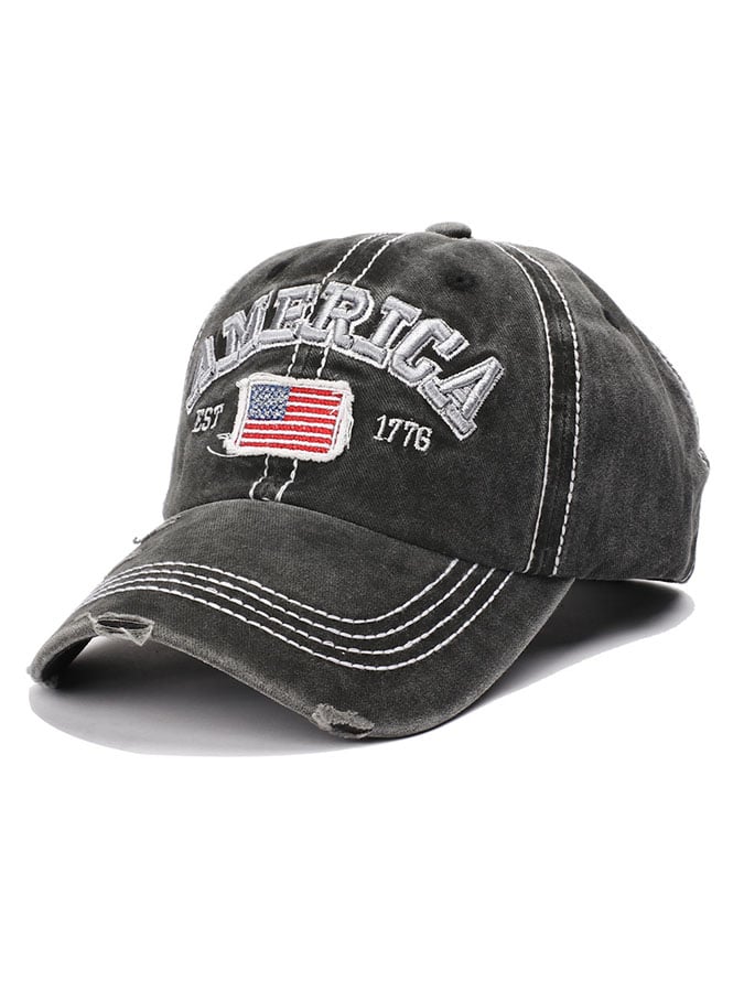 Flag With Broken Elements Peaked Cap