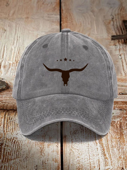 Unisex Vintage Western Washed Cotton Print Hat