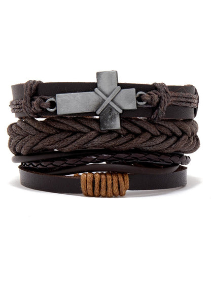 Men's Vintage Braided Leather Bracelet