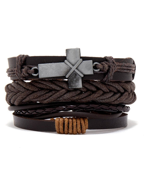 Men's Vintage Braided Leather Bracelet
