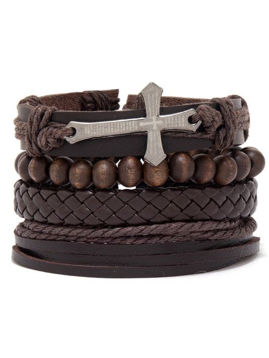 Men's Vintage Braided Leather Bracelet