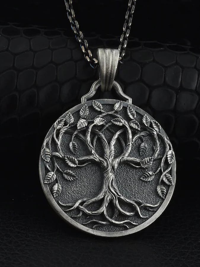 Men's Vintage Tree of Life Pendant Necklace
