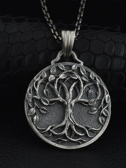 Men's Vintage Tree of Life Pendant Necklace