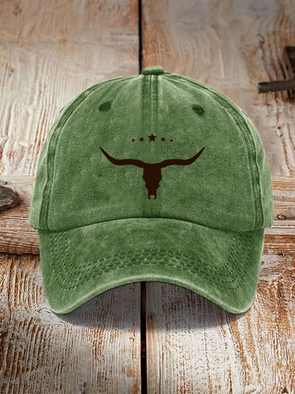 Unisex Vintage Western Washed Cotton Print Hat